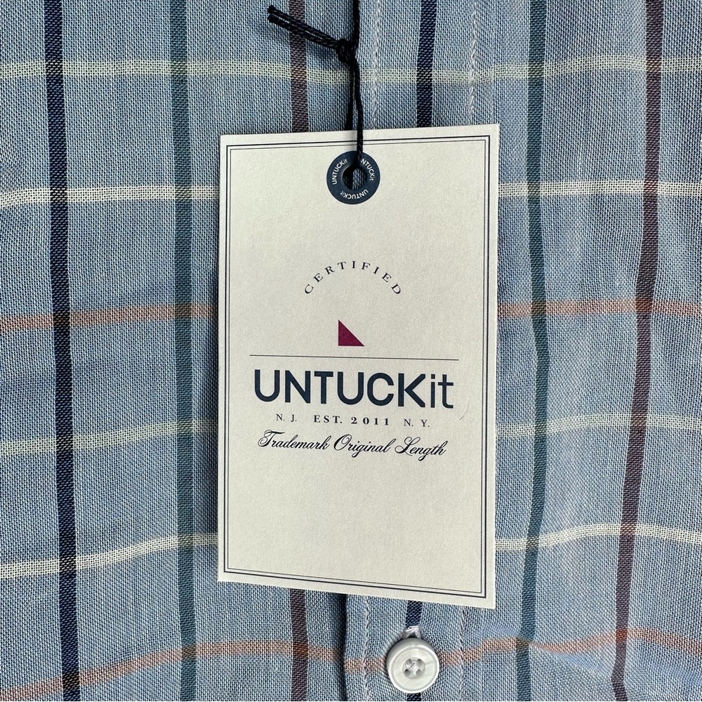 UNTUCKit Hartley Blue Plaid Long Sleeve Button Up Shirt XXXL - Picture 5 of 6